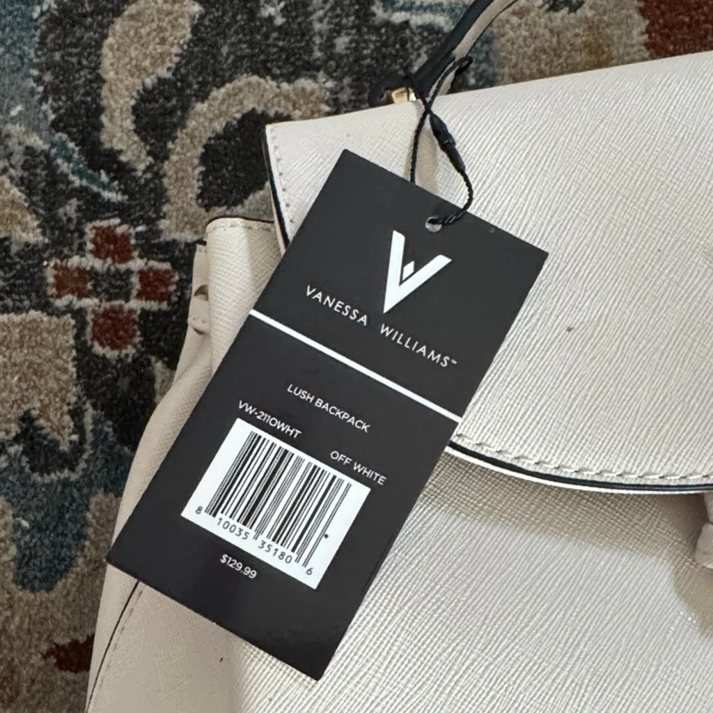 Stylish Cream Backpack with Gold Accents - Image 3