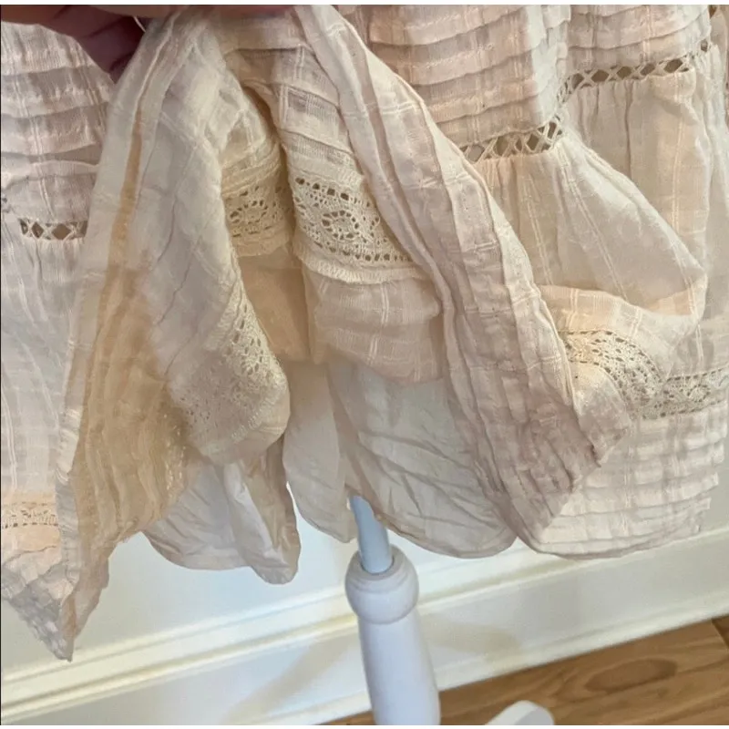 American Eagle elegant cream cotton long sleeve mini dress size small. - Image 7