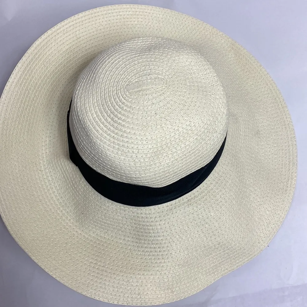 Nordstrom ivory wide brim adjustable straw hat NWT - Image 3