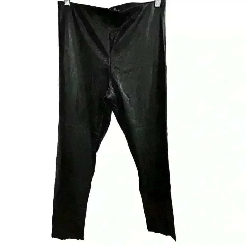 Lulus Women's Black Faux Leather Dress Pants Size M Party/Cocktail - Image 3