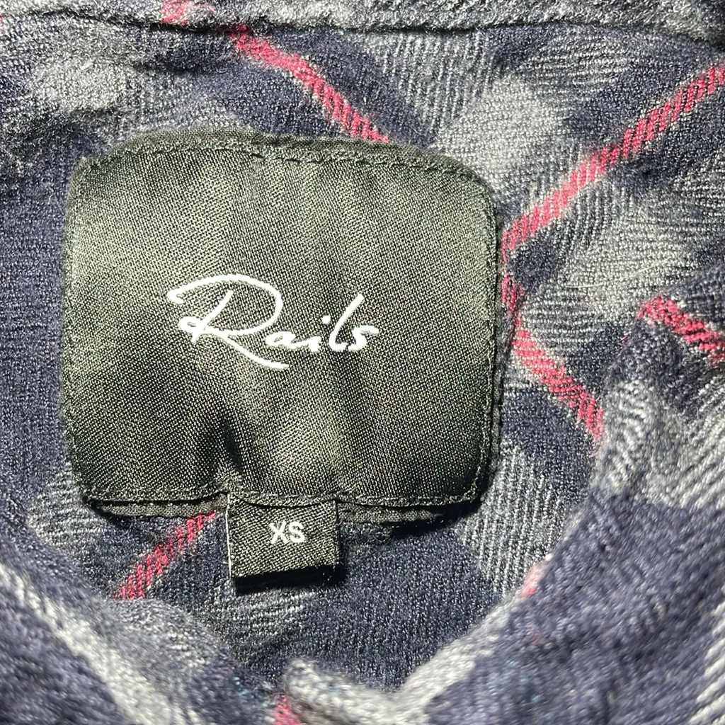 Rails Plaid Long Sleeve‎ Button Down Shirt Womens Size Extra Small - Image 3