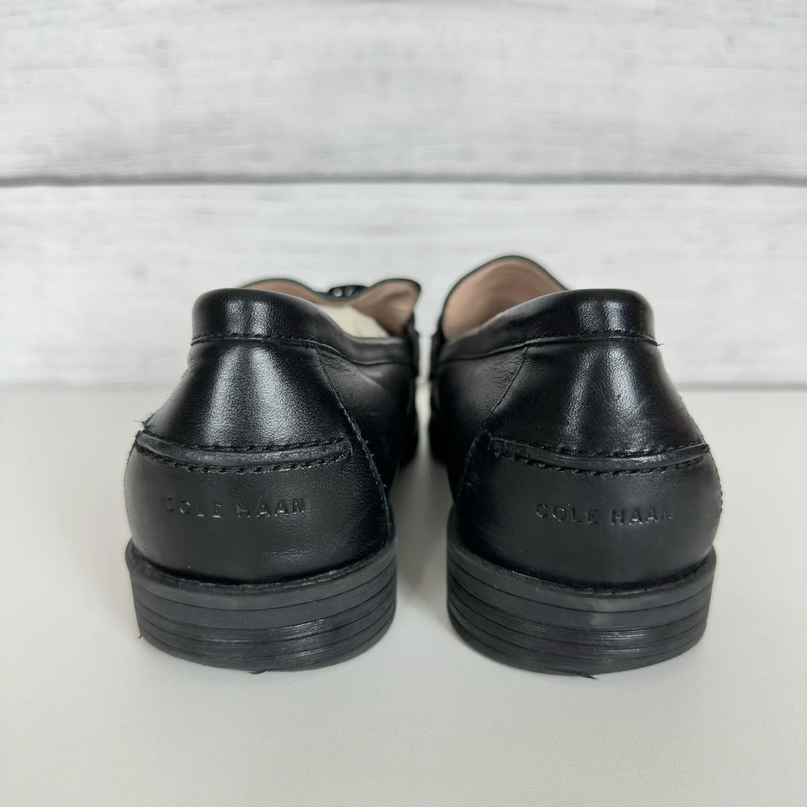 Cole Haan Stassi Chain Slip On Loafers Womens Sz 10.5B Black Flats Casual W27246 - Image 6