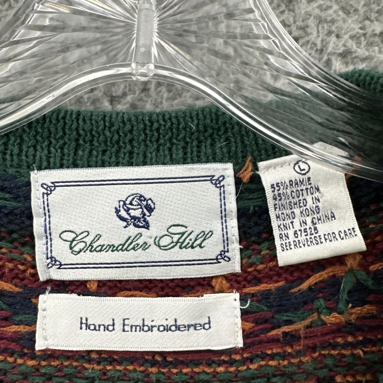 Vintage Chandler Hill Sweater Vest Fair Isle Cottagecore Folk Retro Women Large - Image 3