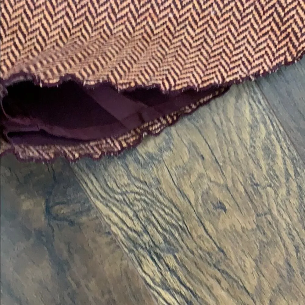 Lord & Taylor Wool Burgundy Herringbone Pencil Skirt Size 8 - Image 8