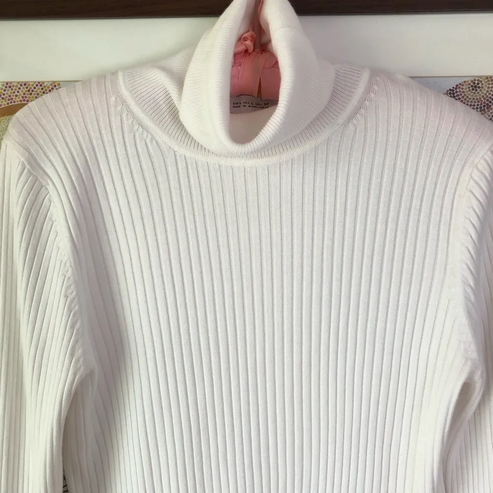 Zara White Turtleneck Sweater L - Image 7
