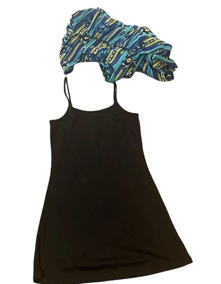 6 DEGREES short shift dress size small blue green lined new with tags - Image 4