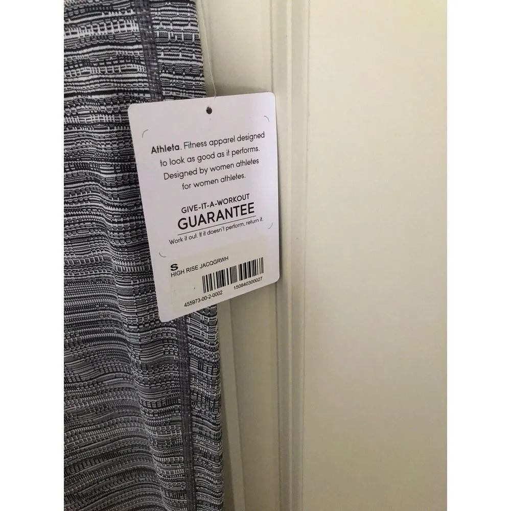 Athleta High Rise Jacquard Chaturanga Tight Gray SIZE SMALL - Image 5