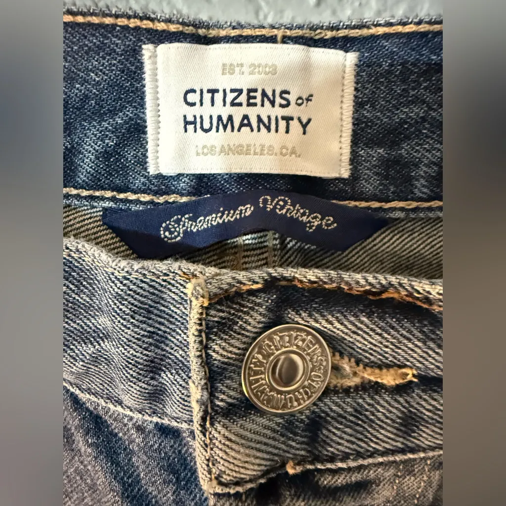 Citizens Of Humanity Dark Blue Dahlia Bow Leg Baby Roll Jeans - Image 6