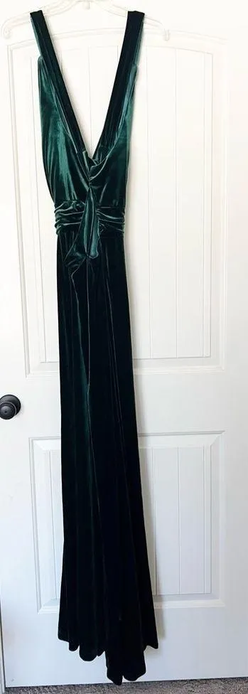 Revelry Dylan Velvet Dress Emerald Green Size 16 - Image 9