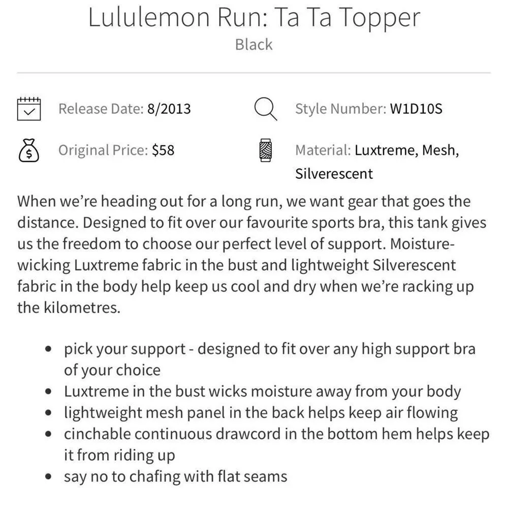 Lululemon Run: Ta Ta Topper Tank in Black - Image 7