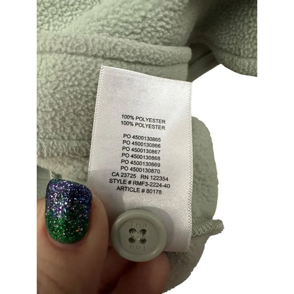 TNA Aritzia Sz 2 Polar Jacket Polartec 200 Long Sleeve Fleece Shacket Green Xx-8 - Image 7