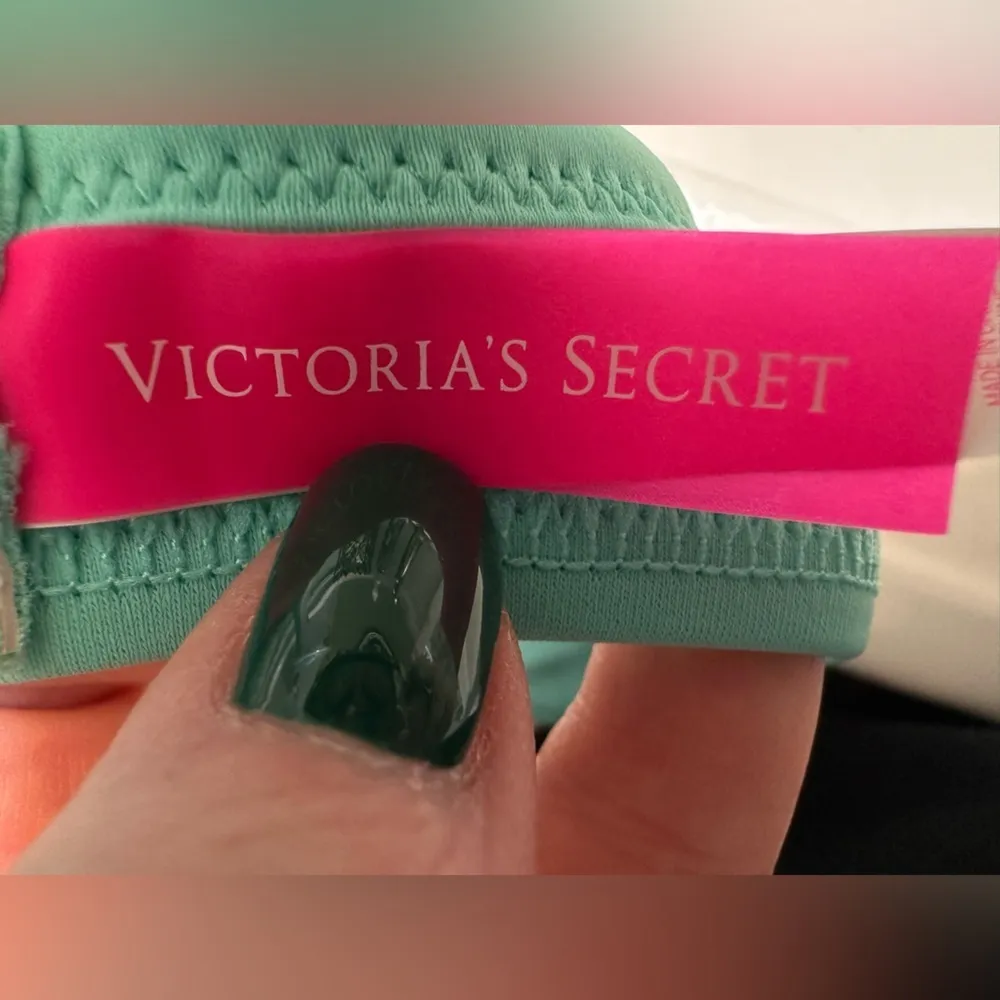 NWOT  VICTORIA'S SECRET Capri Teal Ruffle Halter Bikini Swim Top - Image 5