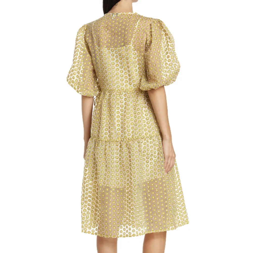 Topshop Daisy Puff Sleeve Faux Wrap Dress, Size 10​​​​​​​​​​ - Image 2