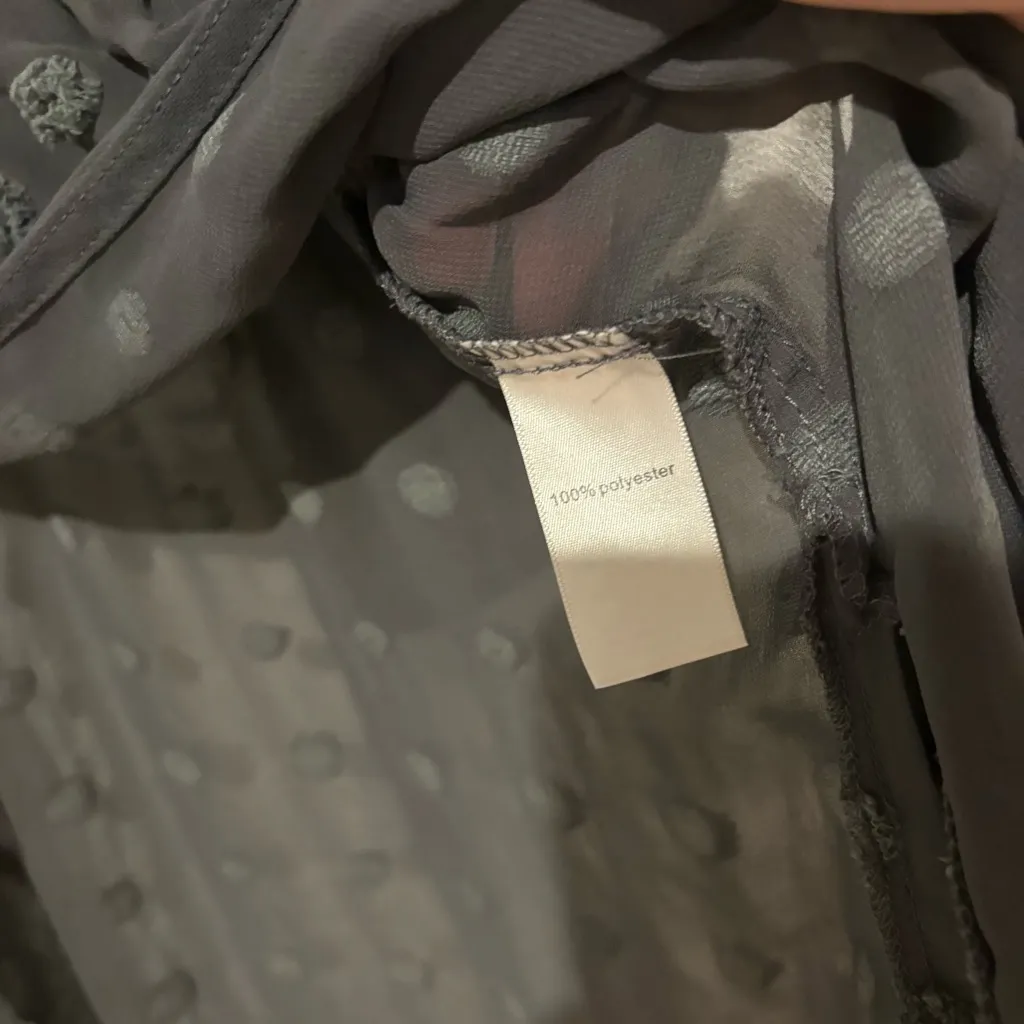 Maurices Sheer Tie Polka Dot Texutured Kimono Cardigan‎ Grey Plus Size 1X - Image 6