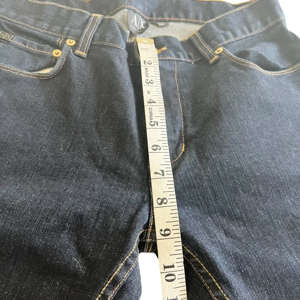 Armani Exchange Mid Rise Dark Wash Blue Denim Skinny Jeans Size 29 Short - Image 9