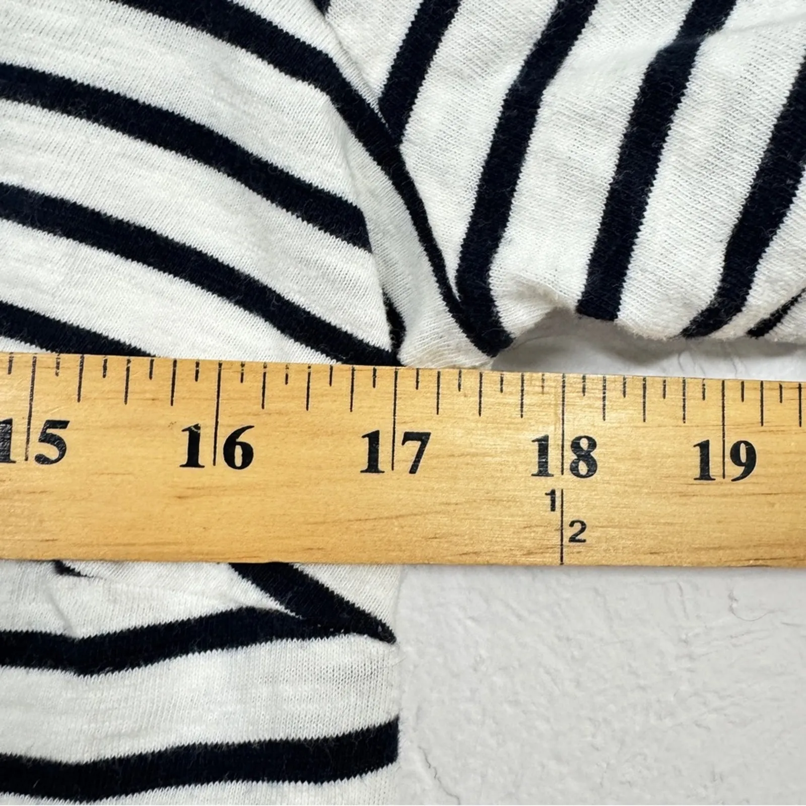 Boden Black White Striped 3/4 Sleeve Mini Shift Dress Womens 6 Nautical Preppy - Image 6