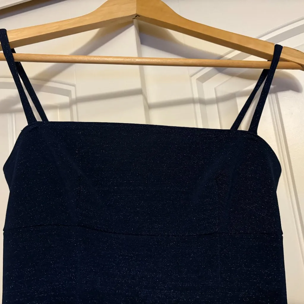 XOXO Bodycon Dress Size 1 Dark Blue Sparkly Y2K Prom Zip Cocktail Party Dress - Image 2
