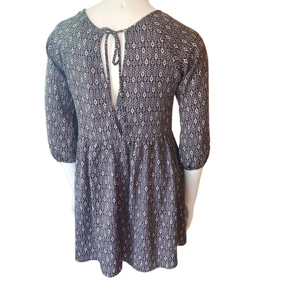 Blue Blush Black, Gray, & Cream Mini Dress (S) - Image 5