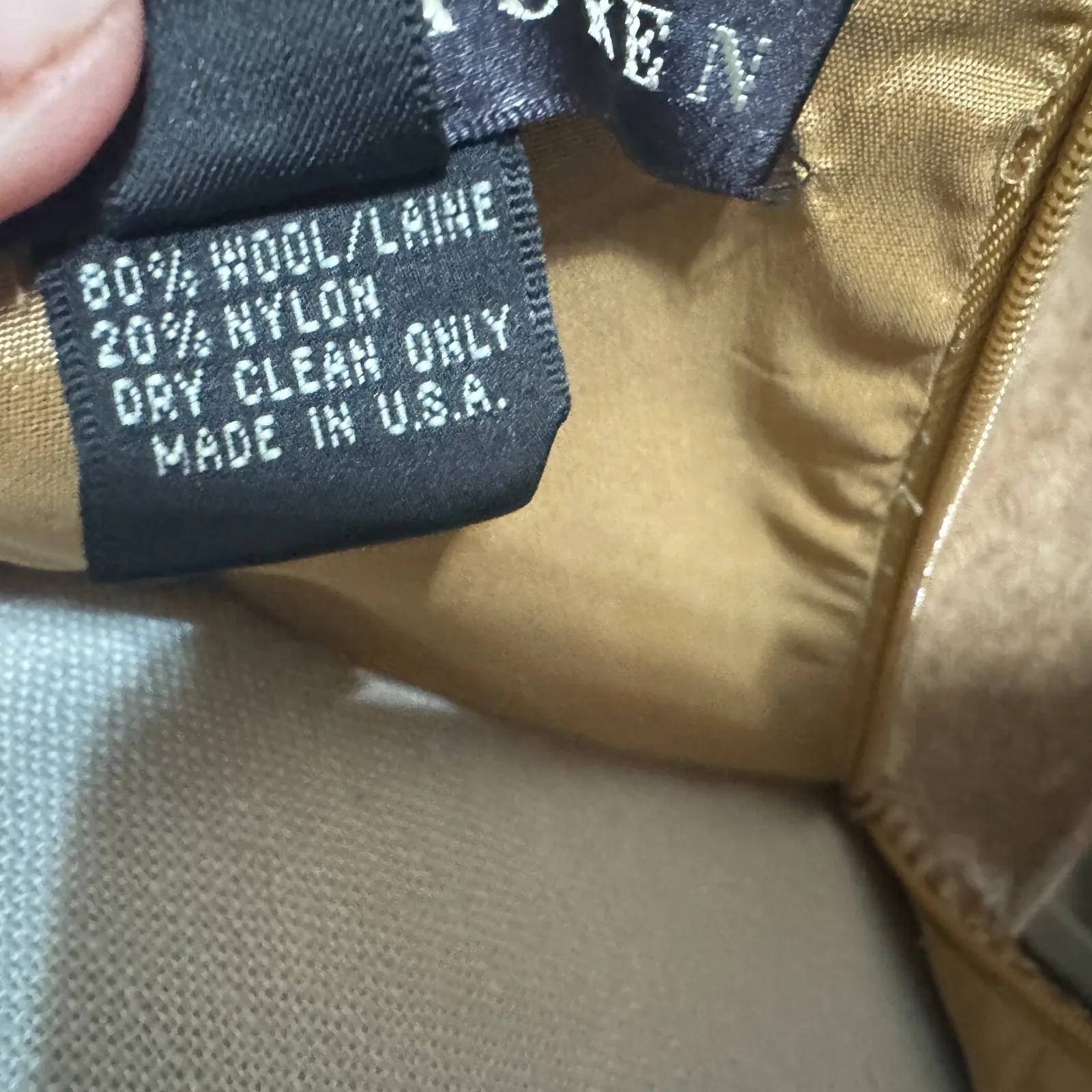 Ralph Lauren Black Label Wool Sheath Dress Beige Herringbone Tweed Midi Sz 2 USA - Image 9