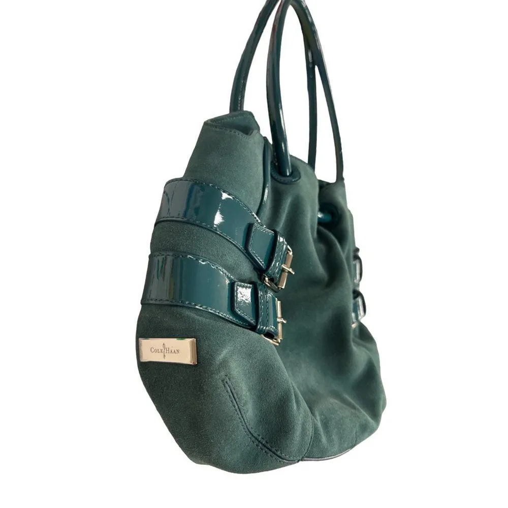 Cole Haan women’s green leather suede handbag purse medium size SKU 3557 - Image 5