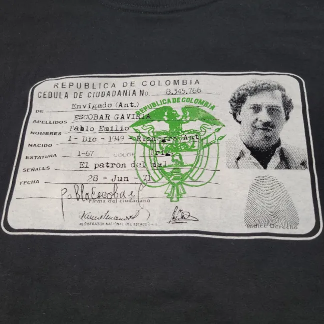 Pablo Escobar Shirt Size XL By Confecciones  Made In Colombia - Black Unisex T-shirt - Image 4