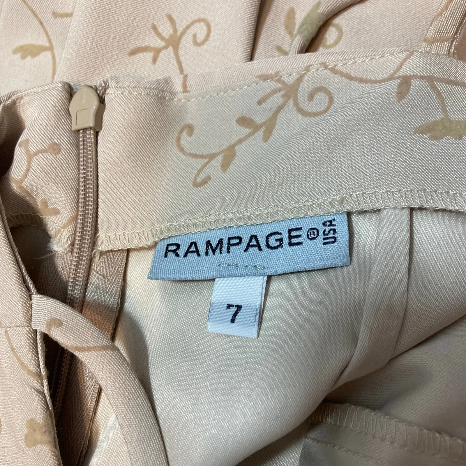 90’s Y2K Rampage Junior’s Tan Bodycon Baddie Spaghetti Straps Formal Mini Dress - Image 9