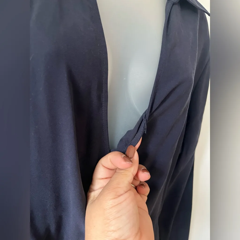 Nordstrom Navy Long Sleeve Midi Wrap Dress
Size: Estimated Large - Image 5