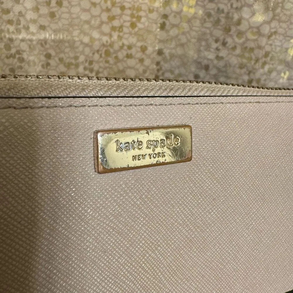 Kate Spade Beige Black Color Block Zip Full Size Wallet - Image 3