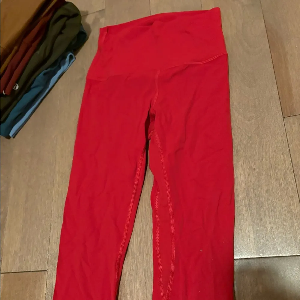 Red lunar new year gold logo lululemon leggings - Image 2