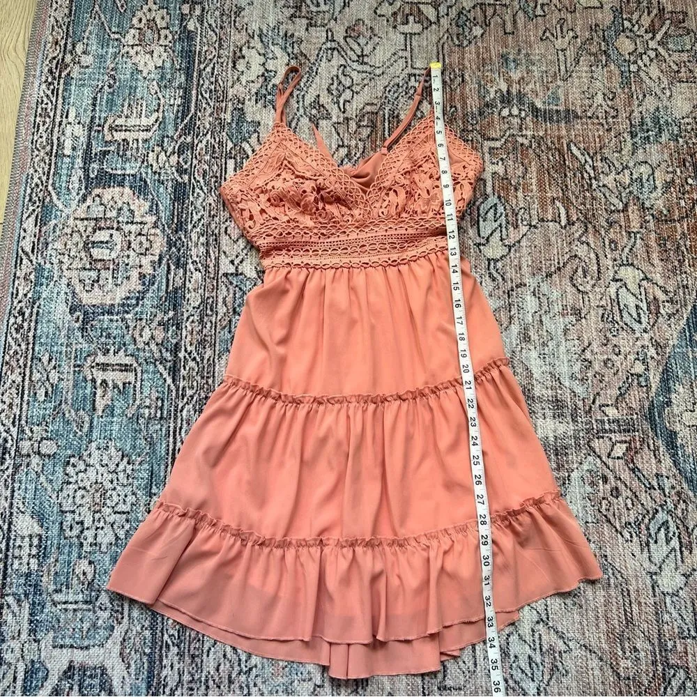 ECOWISH‎ Womens V-Neck Spaghetti Strap Bowknot Backless Sleeveless Lace Mini - Image 7