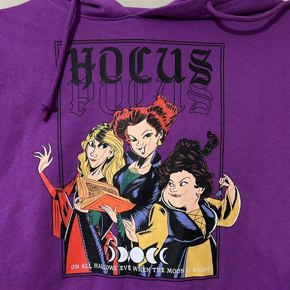 Disney Hocus Pocus size medium (7/9) junior pullover hoodie hallows Eve moon nwt - Image 2