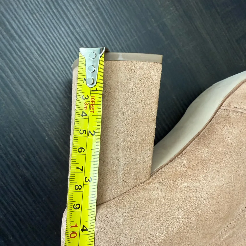 Steve Madden Suede Pointed-Toe Heeled Boots Tan Size 10M - Image 7