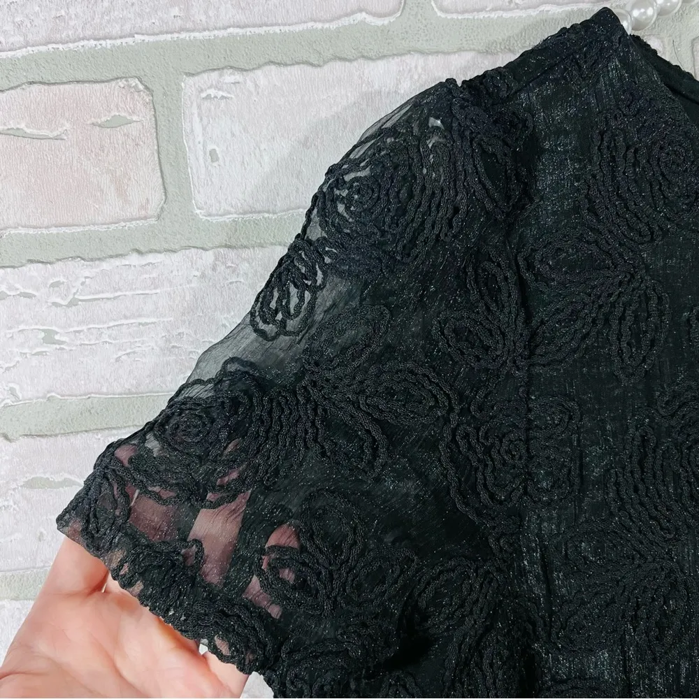 Anthropologie Sunday in Brooklyn NWT Violetta Lace Black Dress Size M - Image 9