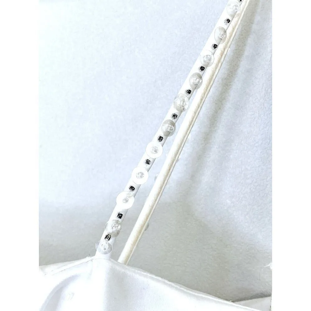 Mori Lee PURE WHITE Wedding Gown 7/8 Princess Tulle Sequins Make Baby Girl Dress - Image 6