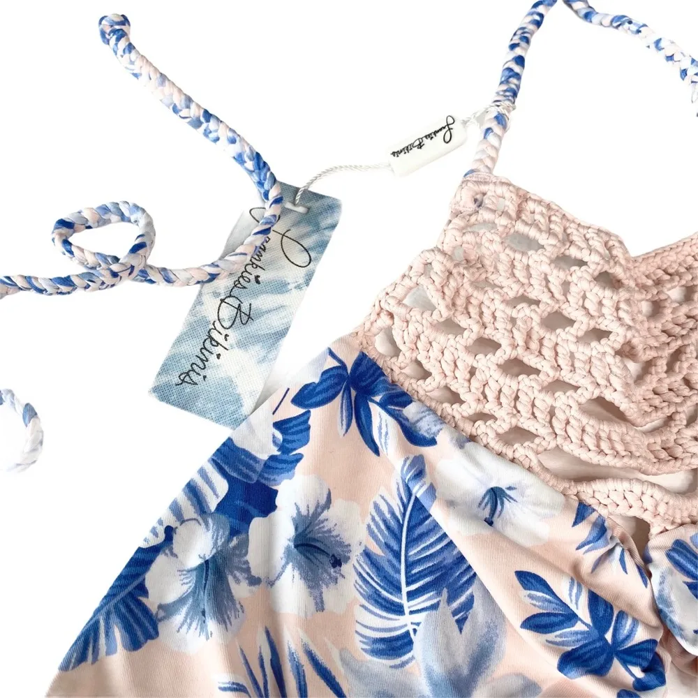 new Frankie’s Bikinis ☀︎︎ Mimi Marina Crochet Bikini Set☀︎ ︎Hawaiian Blush Print - Image 6