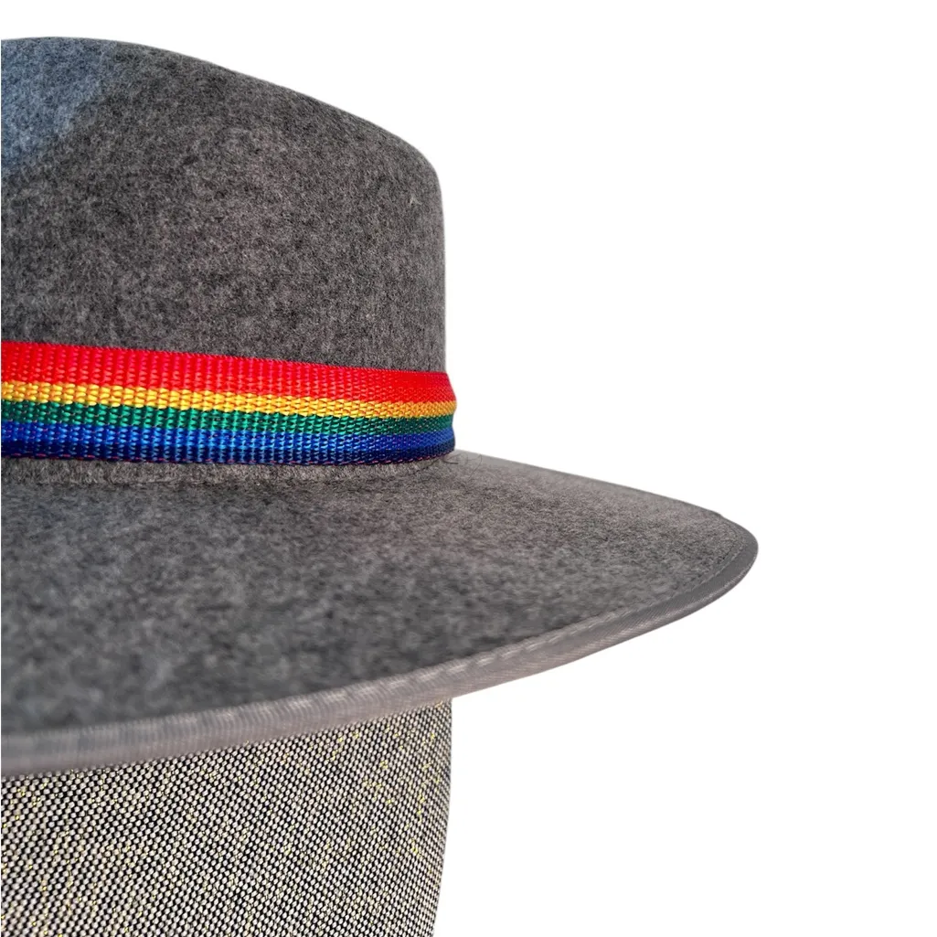 Olive & Pique Gray 100% Wool Magic Rainbow Banded‎ Fedora Hat - Image 6