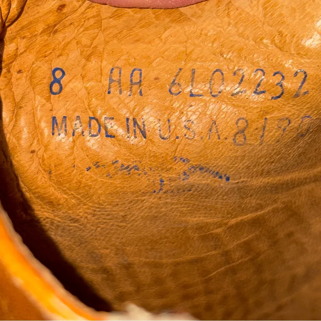 Vintage 1970’s Frye Black Label Cognac Campus Boots Shoes size 8AA  #8190 - Image 10