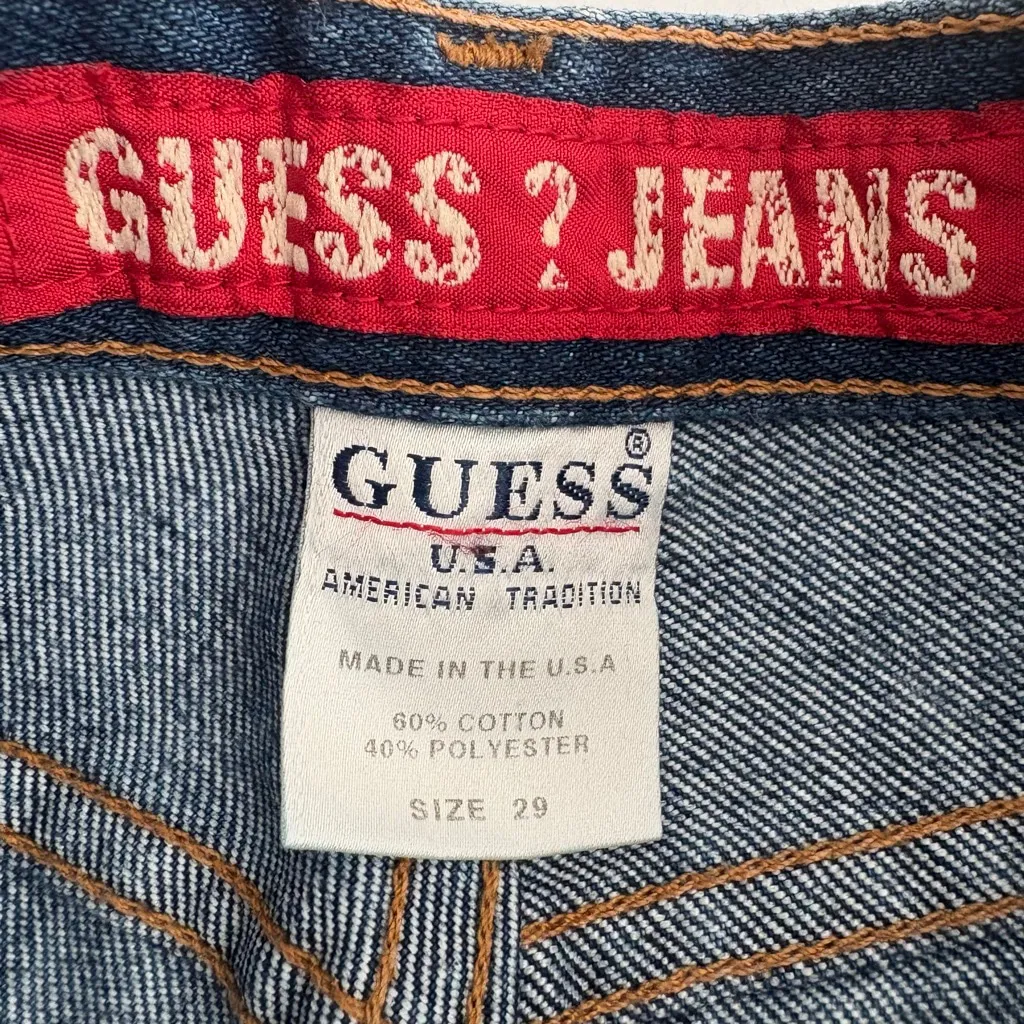 Women's Vintage Guess Blue Boot Cut Jeans Size 29 - Image 10