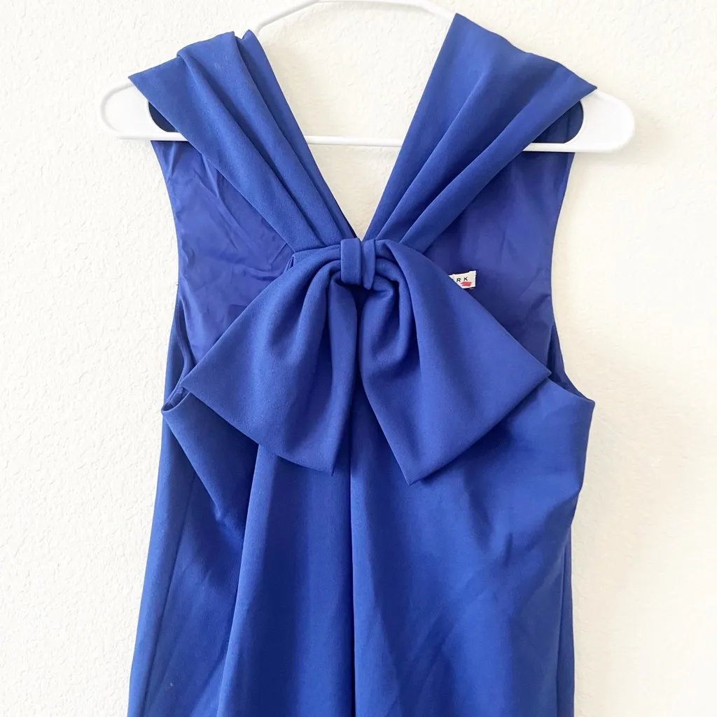 Trina Turk Frou Frou Sapphire Blue Bow Front  Dress Sz‎ 6 NWT - Image 4