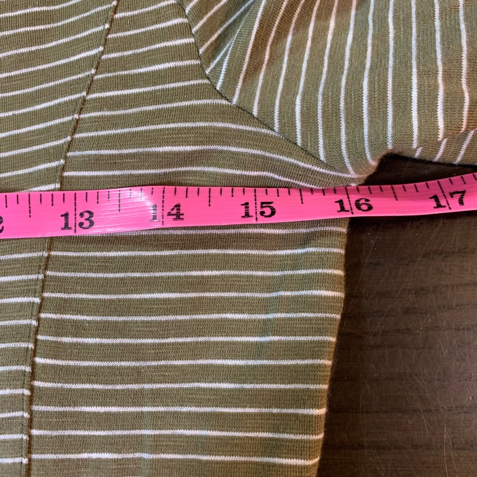 Toad&Co Women's Striped Long Sleeve Casual‎ Organic Dress Small Green Pockets - Image 9