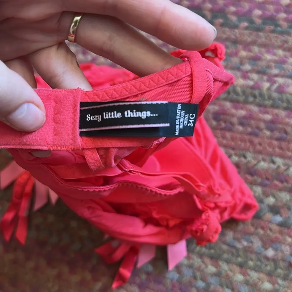 VTG Y2K SEXY LITTLE THINGS VICTORIAS SECRET RUCHED LINGERIE GARTER SLIP DRESS Red Size undefined - Image 7