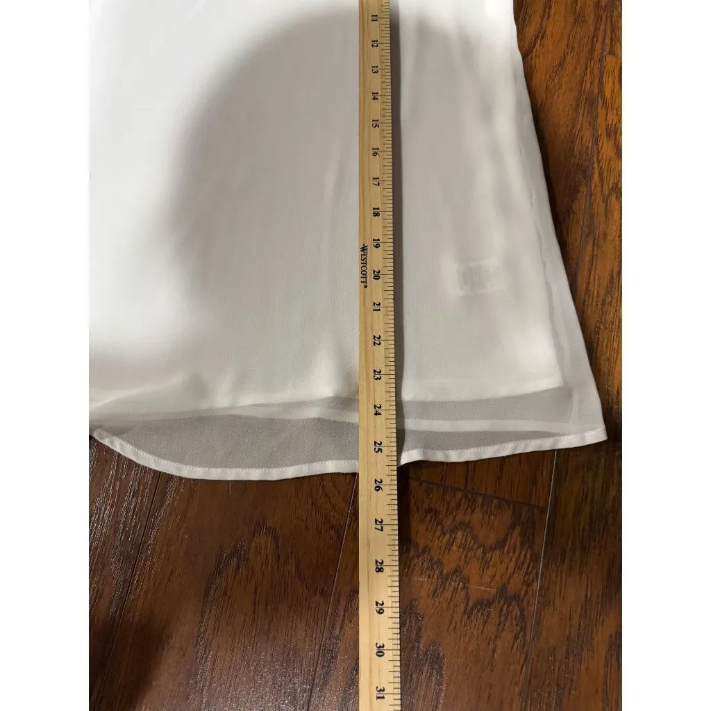 Pleione Womens XS Blouse Dressy Tank Top White Sleeveless Dressy Casual Office - Image 9