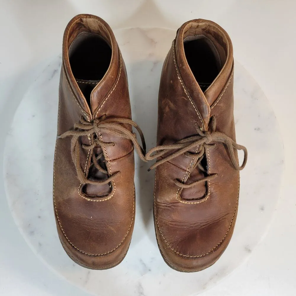 VTG Duluth Trading Co Womens Andina Ankle Boots 7.5 Brown Leather Chukka Shoes - Image 12