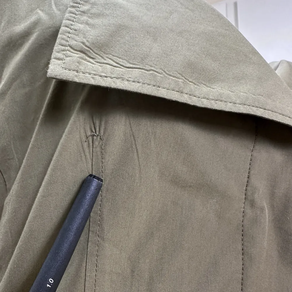 Proenza Schouler Green Cotton Poplin Midi Dress Asymmetrical Button Frnt 8 READ - Image 16