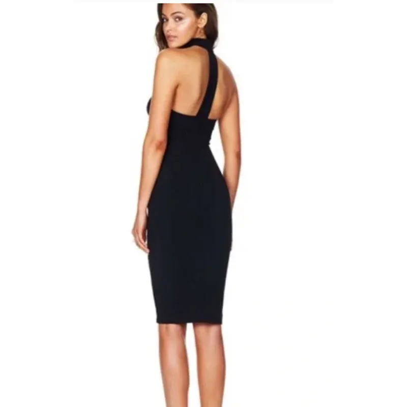 Nookie Frankie Bodycon Midi Dress Black Womens XS - Image 2