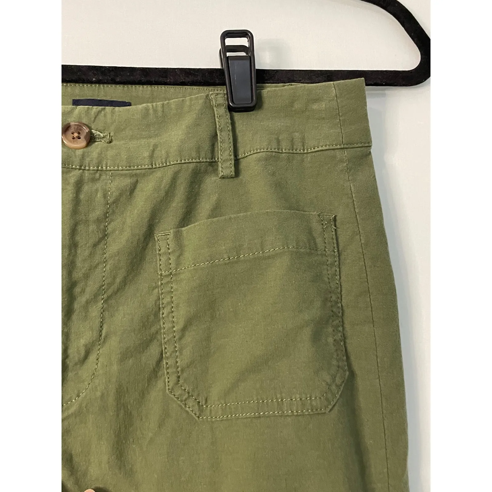 J. Crew High Waisted Wide Leg Cargo Pants Olive Green Size 26 - Image 6