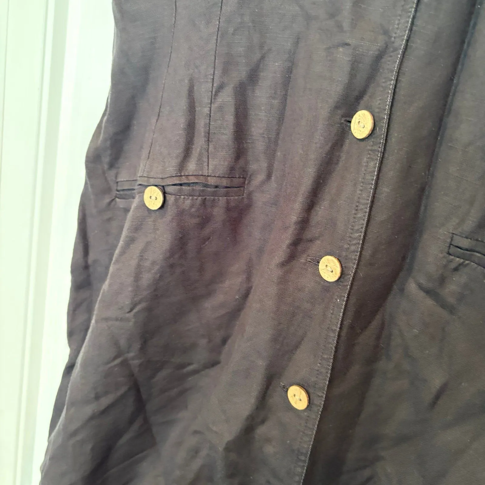 Positive Attitude Black Button Up‎ Front Midi Dress Size 12 - Image 3