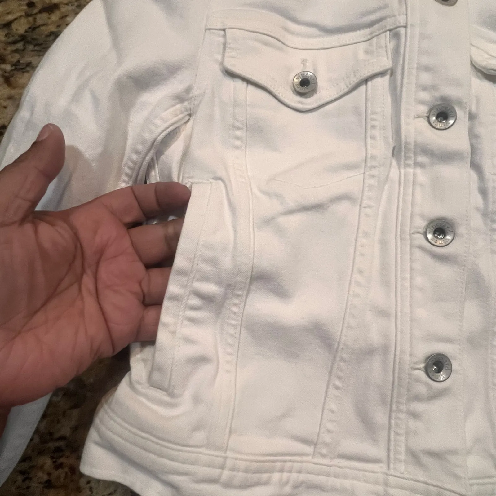 Vineyard Vines White Jean Jacket Women XXS Preppy Coastal Style Summer Layering - Image 3