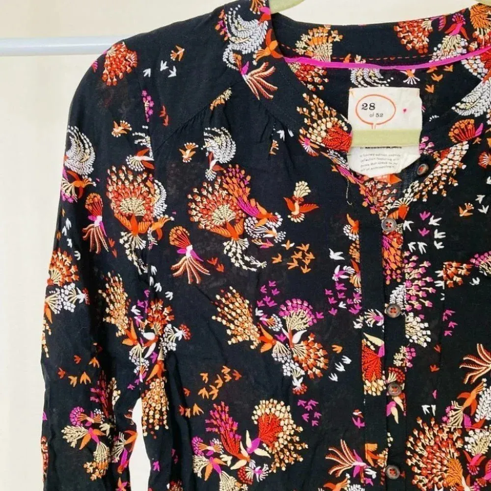 SALE Anthropologie 28 of 52 Conversations Colloquial Blouse Size 0 - Image 4