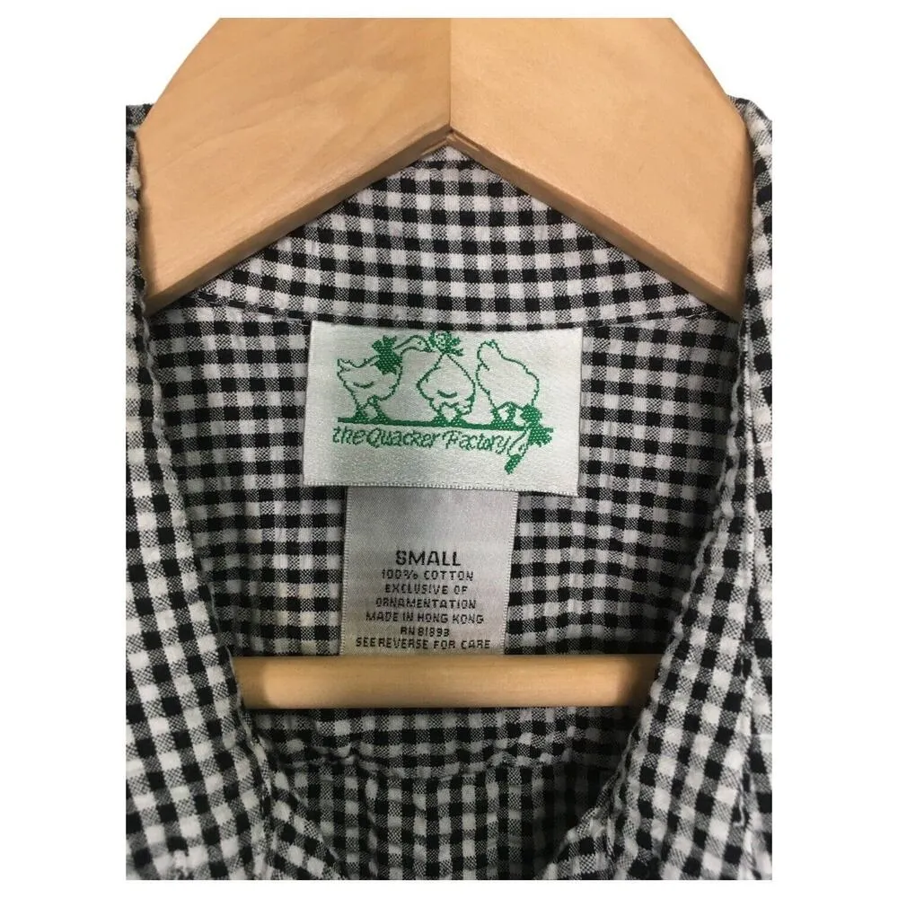 The Quacker Factory Top Womens S Plaid Watermelon Embroidered Button Up Novelty - Image 8